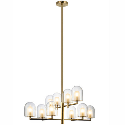 EURO Satin Brass LED Pendant Light - 10 Light