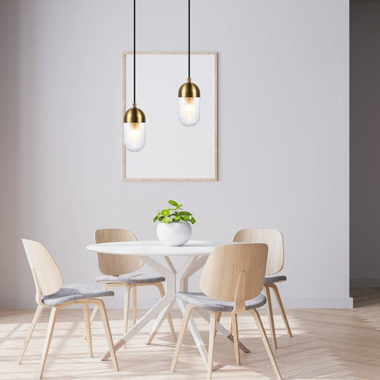 EURO Satin Brass LED Pendant Light - 1 Light