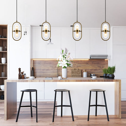 EURO Satin Brass LED Pendant Light - 2 Light