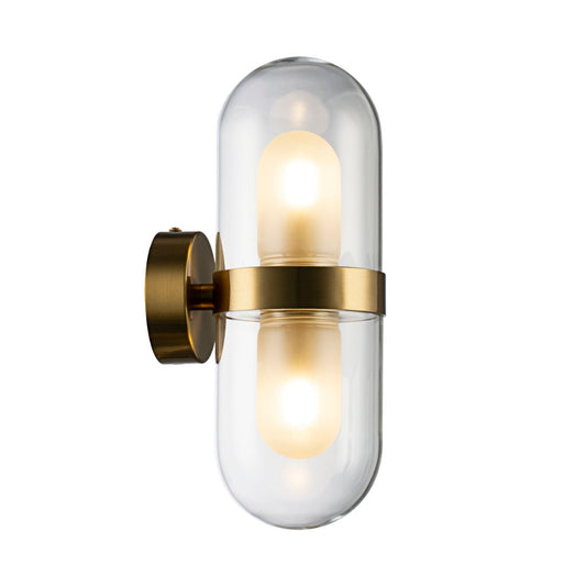 EURO Satin Brass LED Wall Light - 2 Light