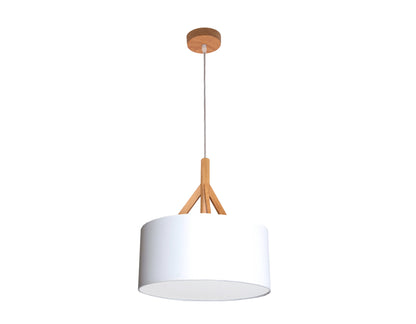 ANNEX 40cm 2 Light White Fabric Drum Pendant