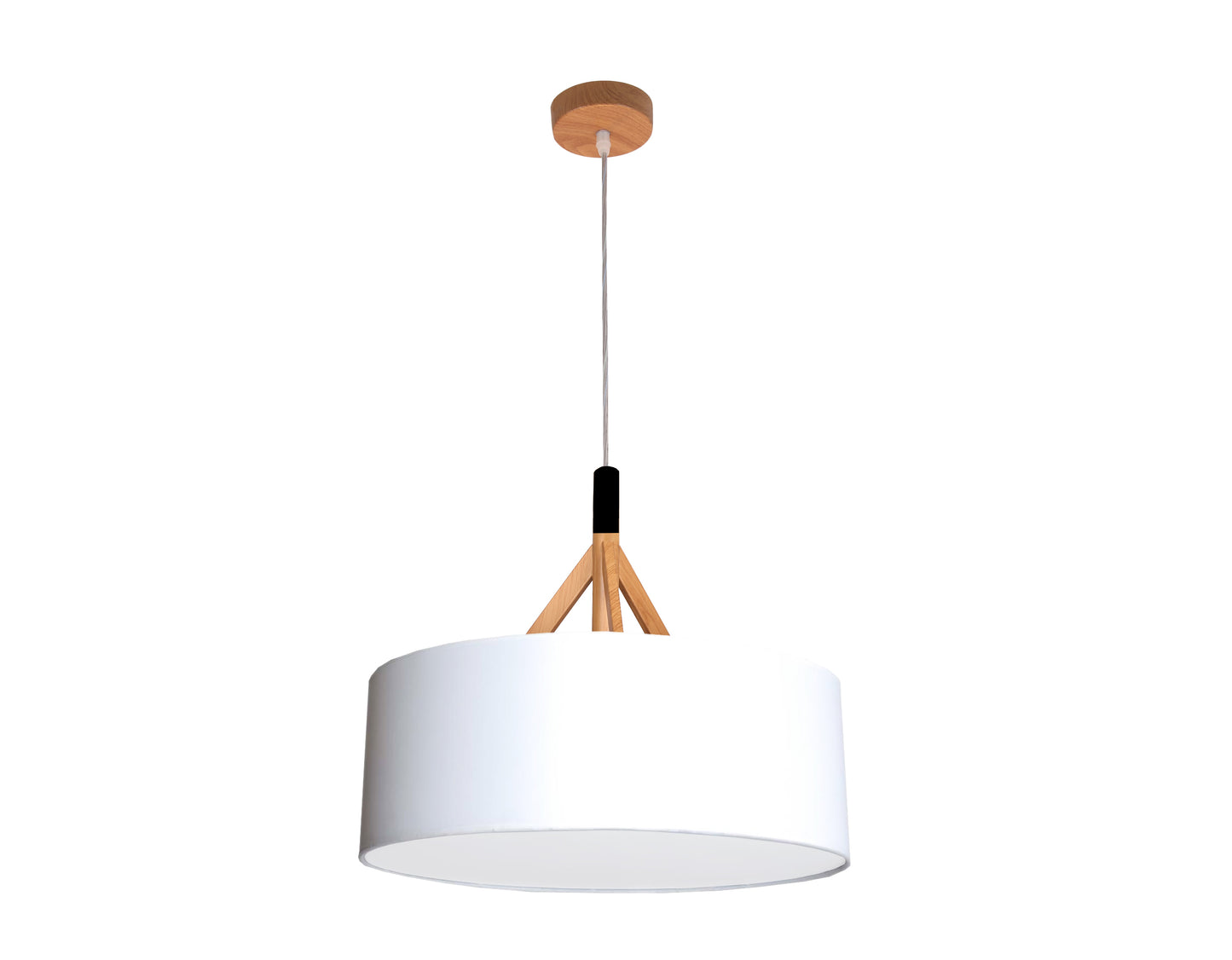 ANNEX 50cm 2 Light White Fabric Drum Pendant