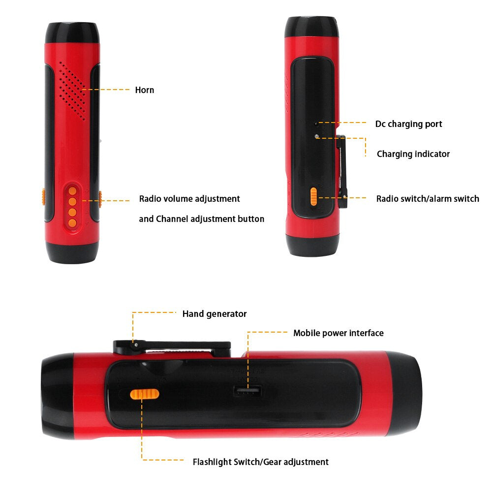 Hand Crank Solar FM Radio Flashlight and Emergency Charger_6