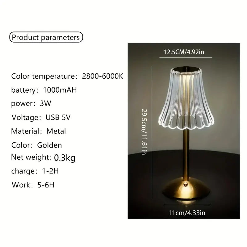 SELENE USB GOLD / CLEAR LAMP