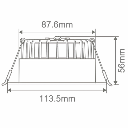 Domus Swap Deep 8W White Gunmetal TRIO LED Downlight - 90mm cut out