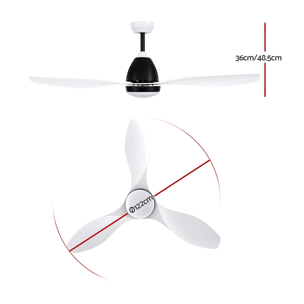 Devanti 48'' Ceiling Fan DC Motor w/Light w/Remote - White