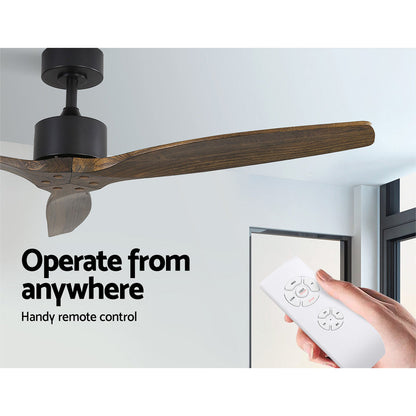 Devanti 52'' Ceiling Fan AC Motor 3 Blades w/Remote - Dark Wood