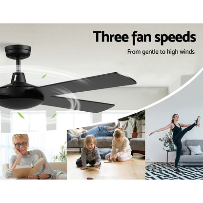 Devanti 52'' Ceiling Fan w/Remote - Black