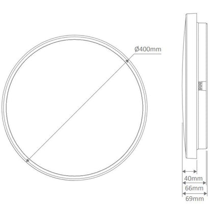 Domus EASY - 10W/18W/25W LED Tri-Colour Dimmable Round 250/300/400mm Ceiling Light IP54