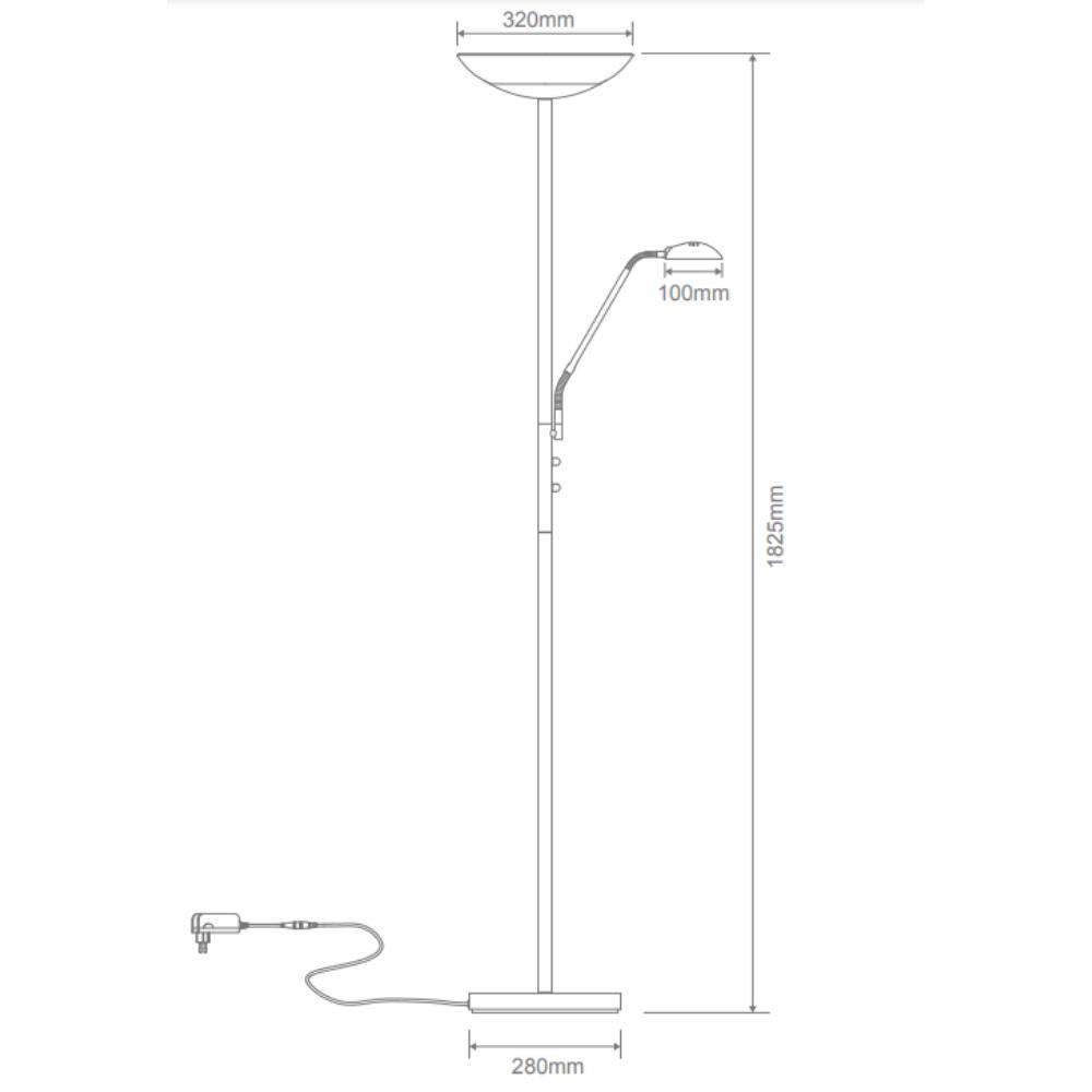 Domus EDEN - Dimmable LED Mother & Child Uplighter Floor Lamp - 3000K