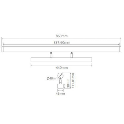 Domus MIRROR-15 - 15W LED Tri-Colour 860mm Wall Vanity or Picture Light