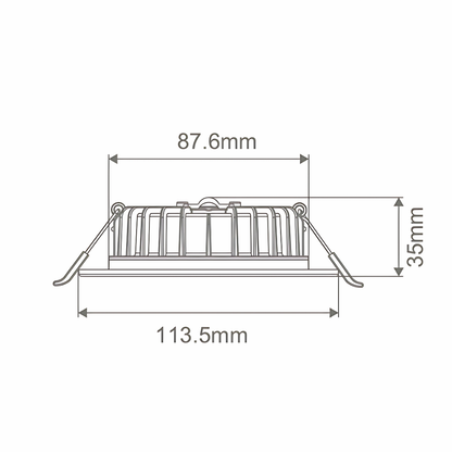 Domus Swap Step 8W Satin Chrome TRIO LED Downlight - 90mm cut out