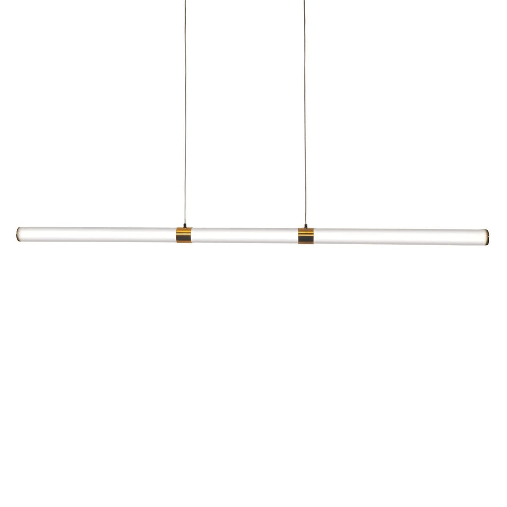 KALLITA 30W Satin Brass LED Linear Pendant Light-Pendant Light-Oriel Lighting