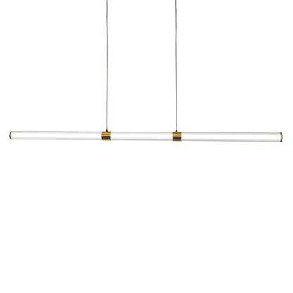 KALLITA 30W Satin Brass LED Linear Pendant Light-Pendant Light-Oriel Lighting