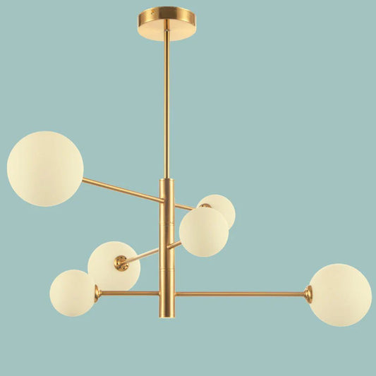 ORBIT Satin Gold Pendant Light - 6 Light