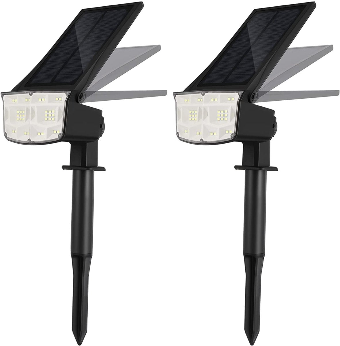 2 Pack 38 LEDs Solar Landscape Spotlights with 70deg; Adjustable Panel and IP65 Waterproof (White) Dropli, Home & Garden > Garden Lights, 2-pack-38-leds-solar-landscape-spotlights-with-70-deg