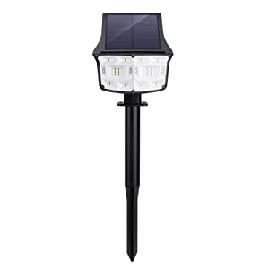 2 Pack 38 LEDs Solar Landscape Spotlights with 70deg; Adjustable Panel and IP65 Waterproof (White) Dropli, Home & Garden > Garden Lights, 2-pack-38-leds-solar-landscape-spotlights-with-70-deg