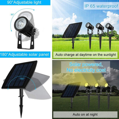 3 x LED Spotlights Powered Solar Garden Lights Outdoor Waterproof (Warm White) Dropli, Home & Garden > Garden Lights, 3-x-led-spotlights-powered-solar-garden-lights-outdoor-waterproof-warm-wh