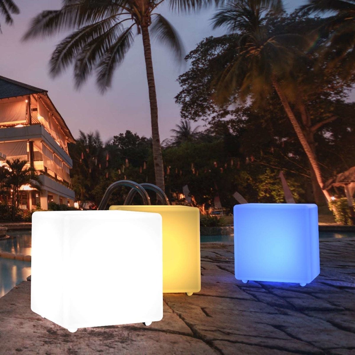 40CM OUTDOOR SOLAR CUBE RGB LED Light Solar Charging IP65 Dropli, Solar Garden, 40cm-outdoor-solar-cube-rgb-led-light-solar-charging-ip65