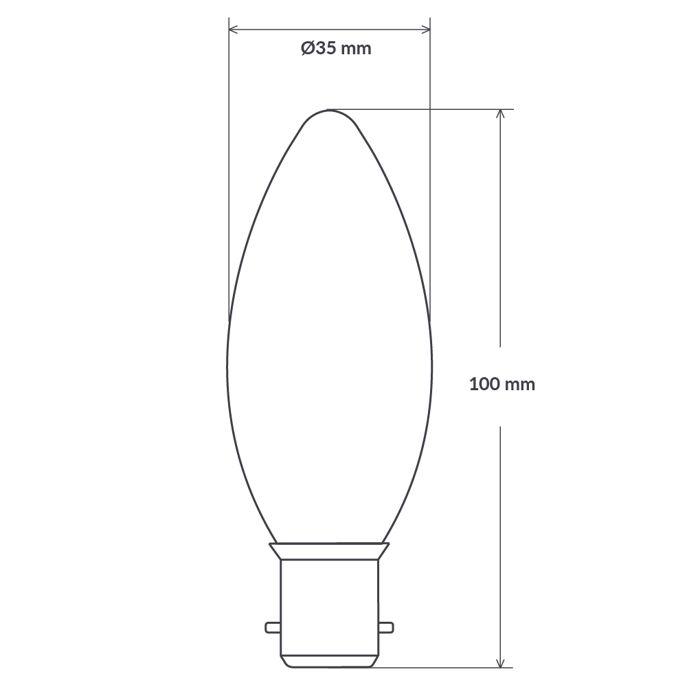 4W 12-24 Volt DC Candle Dimmable LED Bulb (B22) Clear in Warm White-Candle Bulbs-Liquidleds