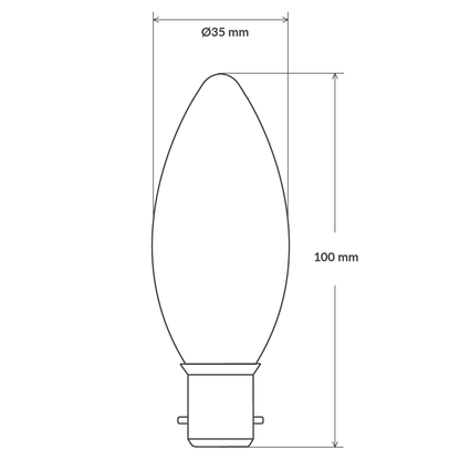 4W 12-24 Volt DC Candle Dimmable LED Bulb (B22) Clear in Warm White-Candle Bulbs-Liquidleds