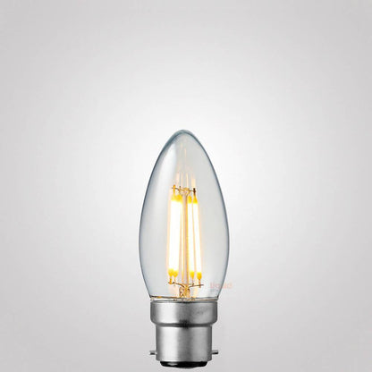 4W 12-24 Volt DC Candle Dimmable LED Bulb (B22) Clear in Warm White-Candle Bulbs-Liquidleds