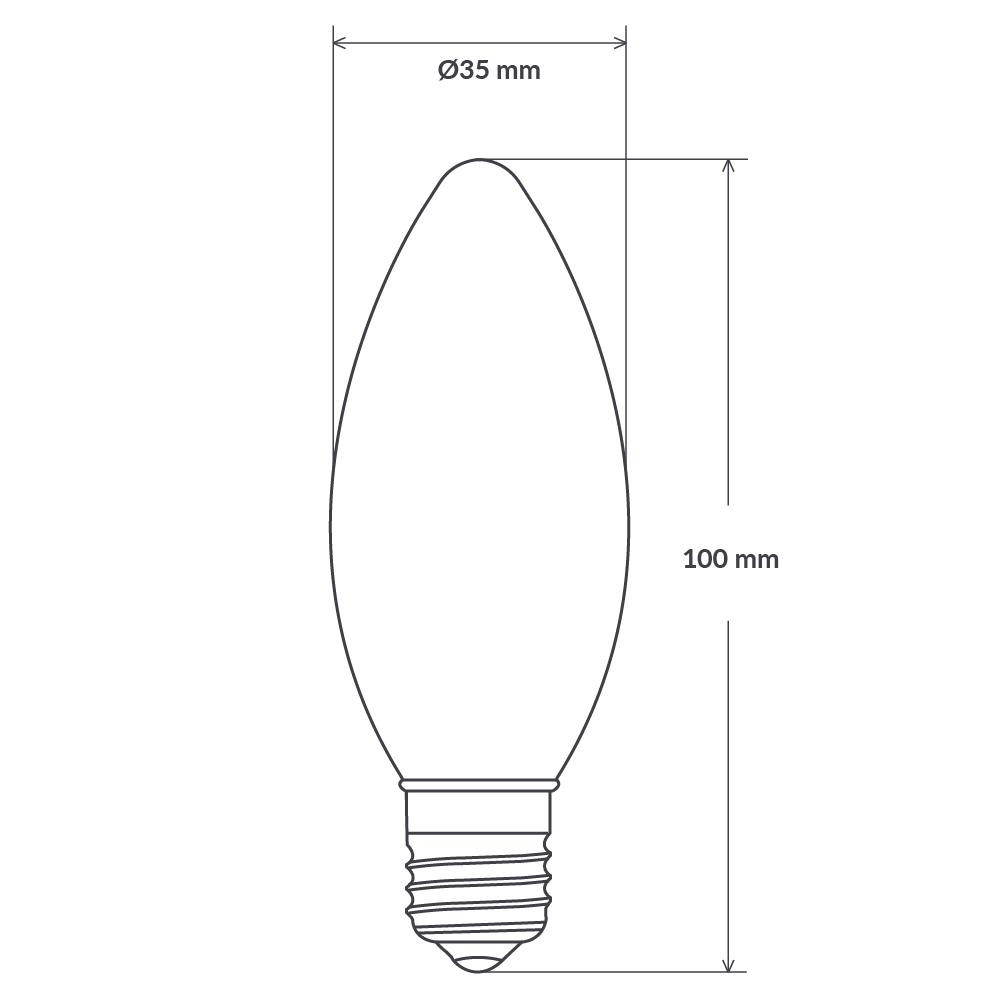 4W 12-24 Volt DC Candle Dimmable LED Bulb (E27) Clear in Warm White-Candle Bulbs-Liquidleds