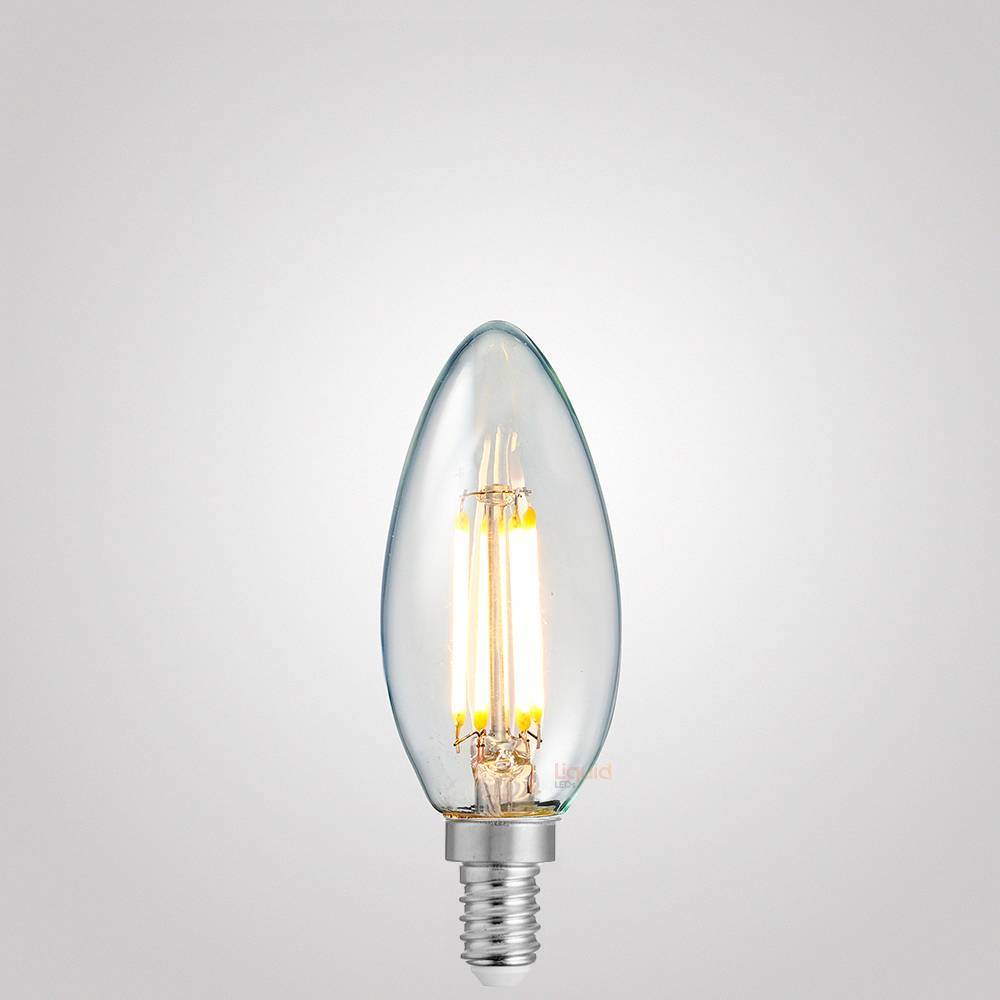 4W 12 Volt DC/AC Candle Dimmable LED Bulb (E12) Clear in Warm White-Candle Bulbs-Liquidleds