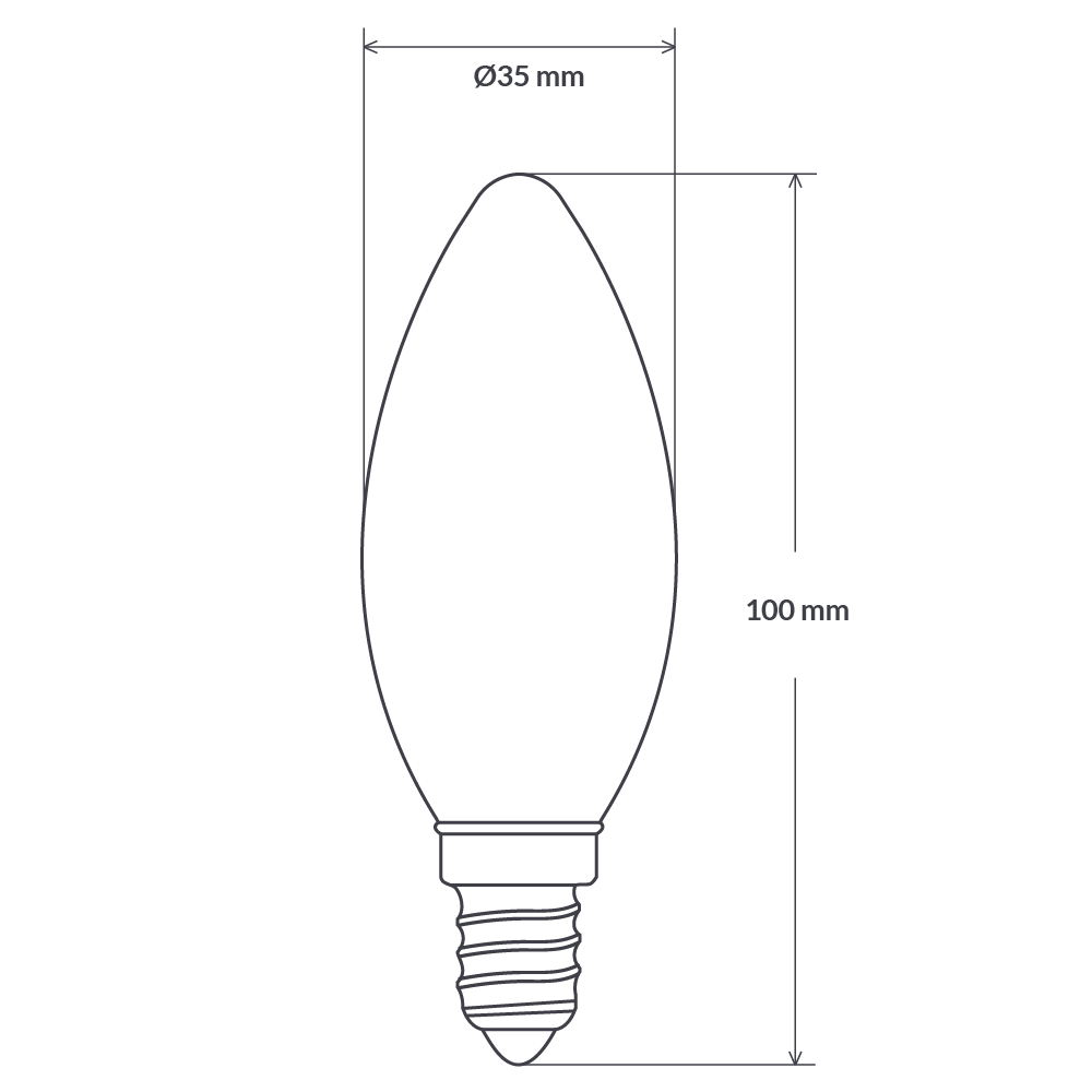 4W 12 Volt DC/AC Candle Dimmable LED Bulb (E12) Clear in Warm White-Candle Bulbs-Liquidleds