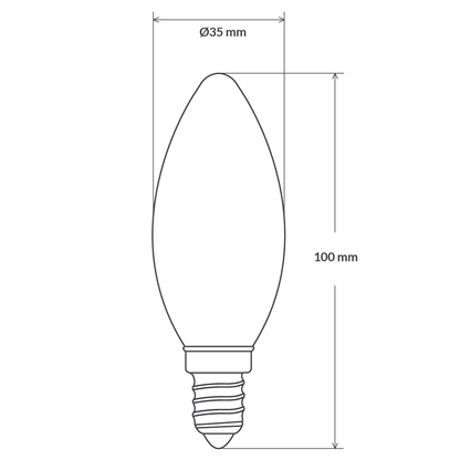 4W 12 Volt DC/AC Candle Dimmable LED Bulb (E12) Clear in Warm White-Candle Bulbs-Liquidleds