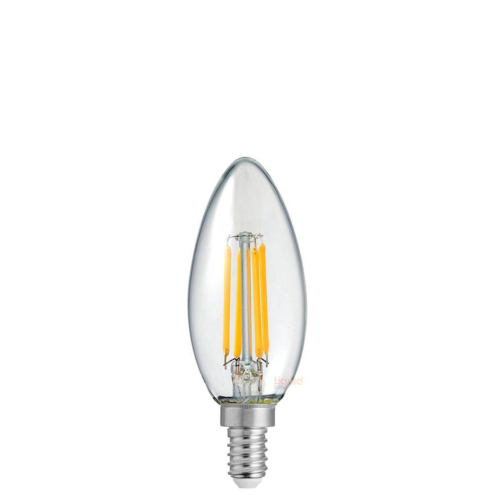 4W 12 Volt DC/AC Candle Dimmable LED Bulb (E12) Clear in Warm White-Candle Bulbs-Liquidleds