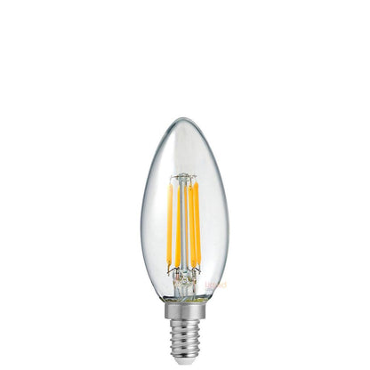 4W 12 Volt DC/AC Candle Dimmable LED Bulb (E12) Clear in Warm White-Candle Bulbs-Liquidleds