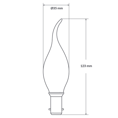 4W Flame Tip Candle Dimmable LED Bulb (B15) Clear in Warm White-Candle Bulbs-Liquidleds