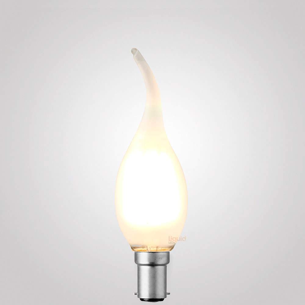 4W Flame Tip Candle Dimmable LED Bulb (B15) Frost in Warm White-Candle Bulbs-Liquidleds