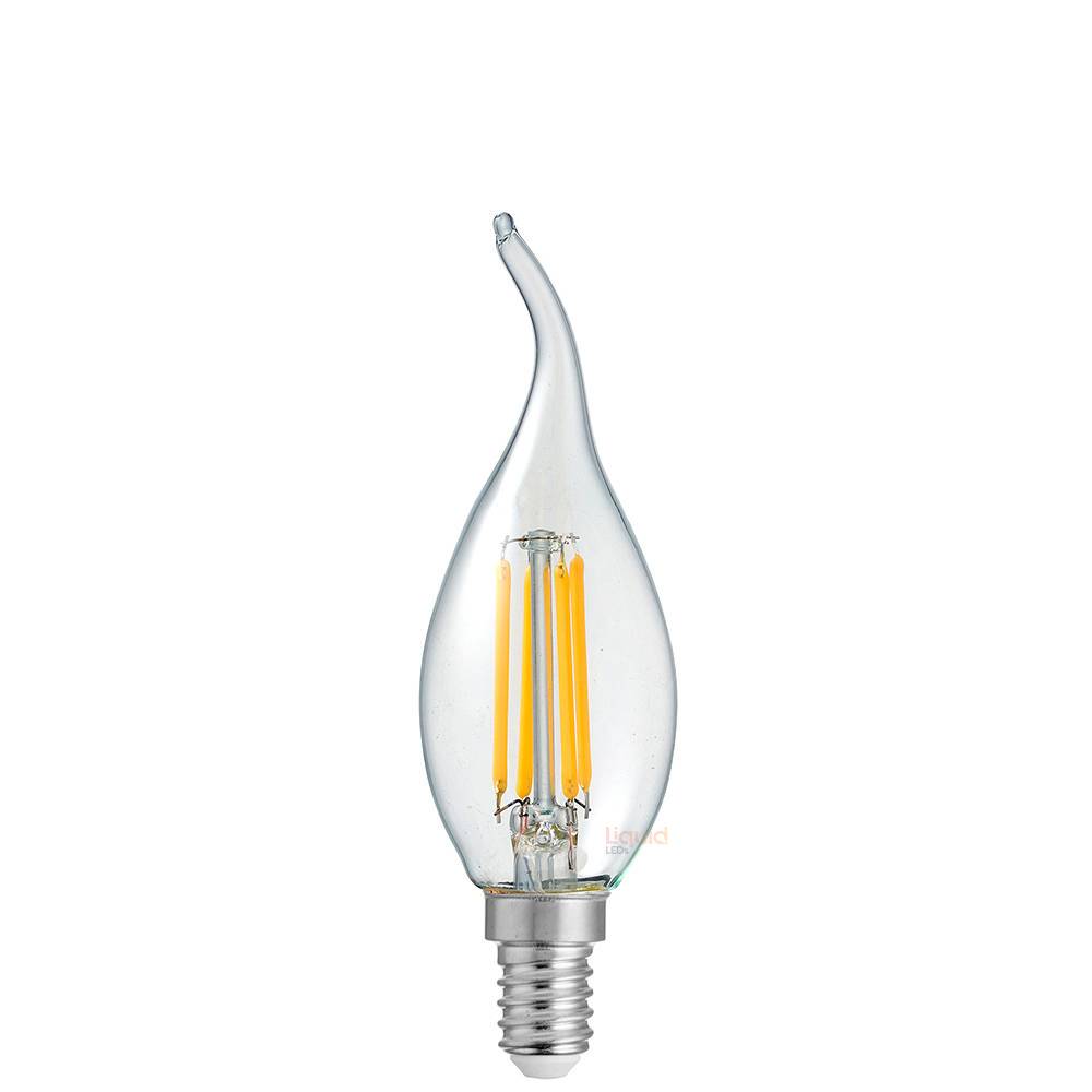 4W Flame Tip Candle Dimmable LED Bulb (E14) Clear in Natural White-Candle Bulbs-Liquidleds