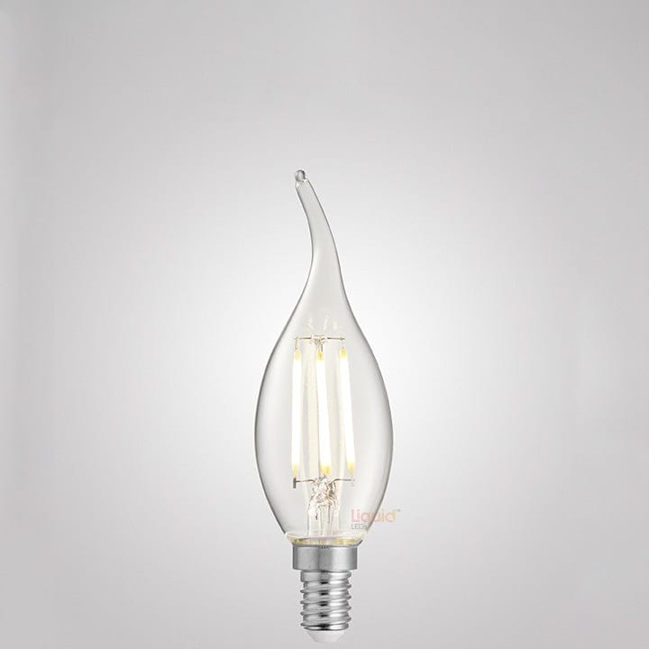 4W Flame Tip Candle Dimmable LED Bulb (E14) Clear in Natural White-Candle Bulbs-Liquidleds