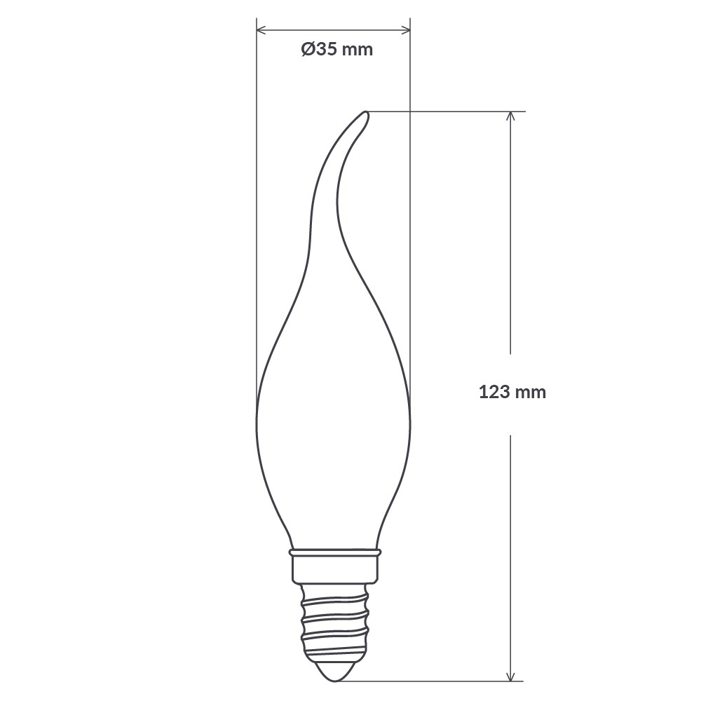 4W Flame Tip Candle Dimmable LED Bulb (E14) Clear in Natural White-Candle Bulbs-Liquidleds