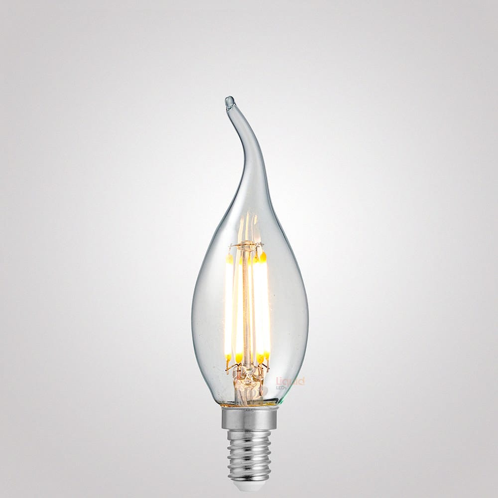 4W Flame Tip Candle Dimmable LED Bulb (E14) Clear in Warm White-Candle Bulbs-Liquidleds