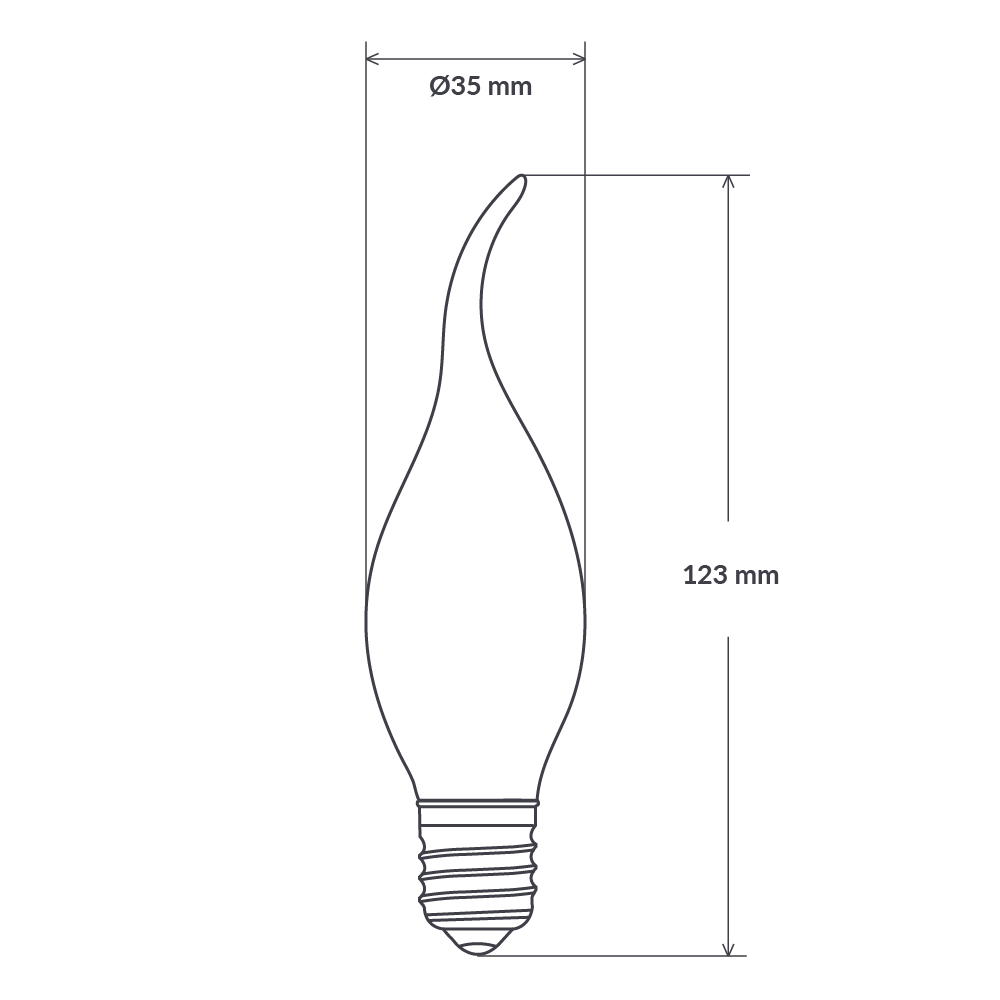 4W Flame Tip Candle Dimmable LED Bulb (E27) Clear in Warm White-Candle Bulbs-Liquidleds