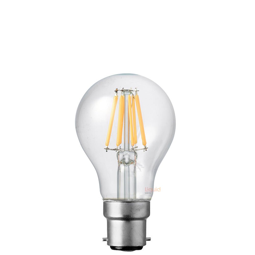 8W 12-24 Volt DC GLS Dimmable LED Light Bulb (B22) Clear in Natural White-Traditional Bulbs-Liquidleds