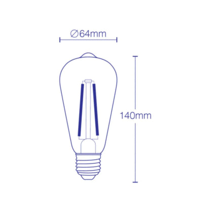 8W LED ST64 Pear Shape Filament Clear Globe - E27-GLOBES-Dropli