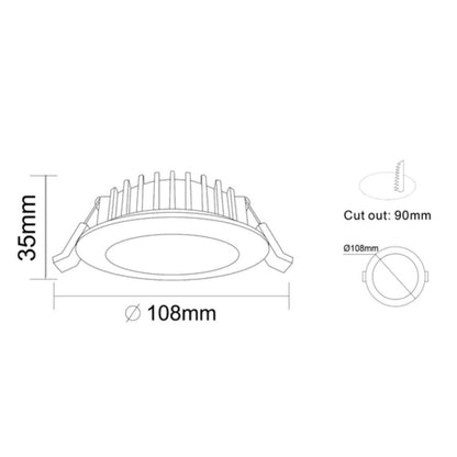 DL110D 13W Tri-Colour Dimmable Aluminium LED Downlight 90mm cut out-LED downlight-COPY