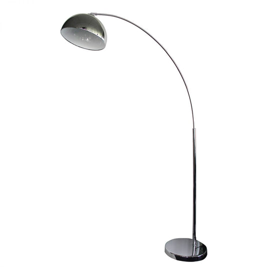 Dome 1 Light Floor Lamp Arc Chrome-Floor Lamps-Oriel Lighting