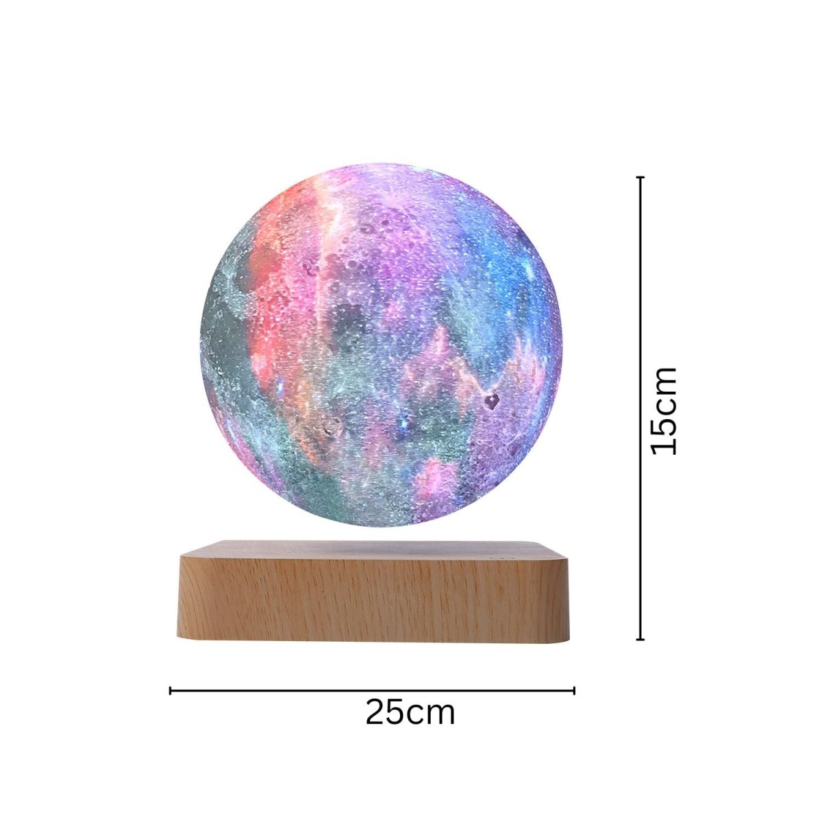 Magnetic Levitating Galaxy Moon (Light Brown Base) Dropli, Home & Garden > Decor, gominimo-magnetic-levitating-galaxy-moon-light-brown-base-go-mlp-109-hcnt