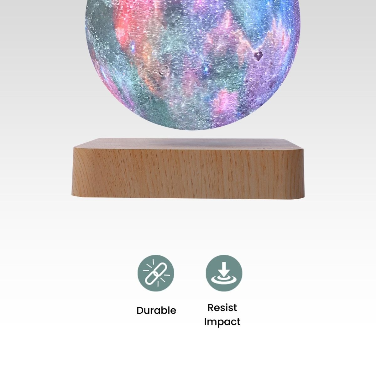 Magnetic Levitating Galaxy Moon (Light Brown Base) Dropli, Home & Garden > Decor, gominimo-magnetic-levitating-galaxy-moon-light-brown-base-go-mlp-109-hcnt