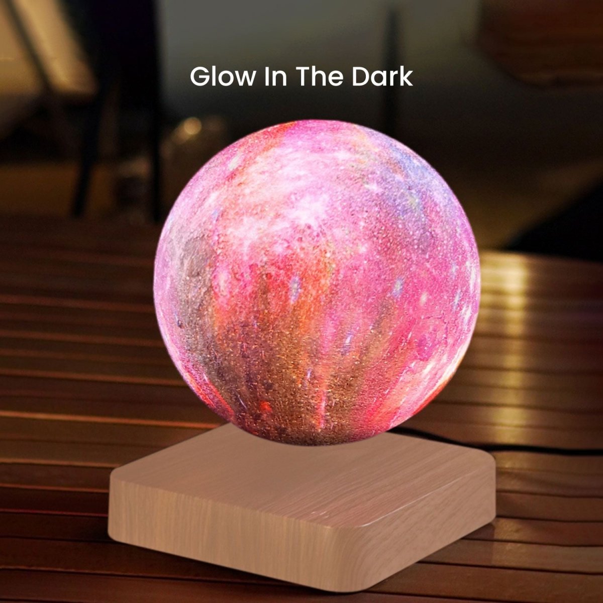 Magnetic Levitating Galaxy Moon (Light Brown Base) Dropli, Home & Garden > Decor, gominimo-magnetic-levitating-galaxy-moon-light-brown-base-go-mlp-109-hcnt