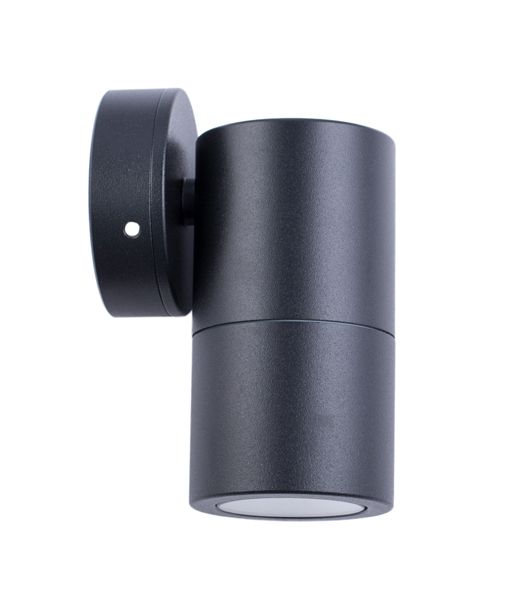 GU10 Exterior Single Fixed Wall Pillar Light Black IP65 - PG1FBL-Exterior Wall Lights-CLA Lighting