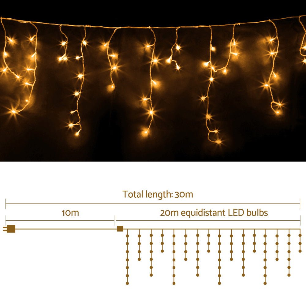 800 LED Christmas Icicle Lights Warm White-Occasions > Lights-Dropli