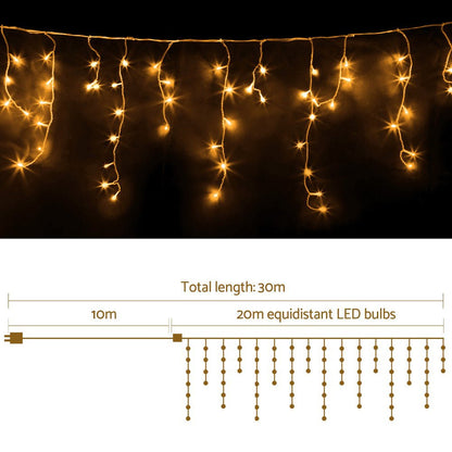 800 LED Christmas Icicle Lights Warm White-Occasions > Lights-Dropli