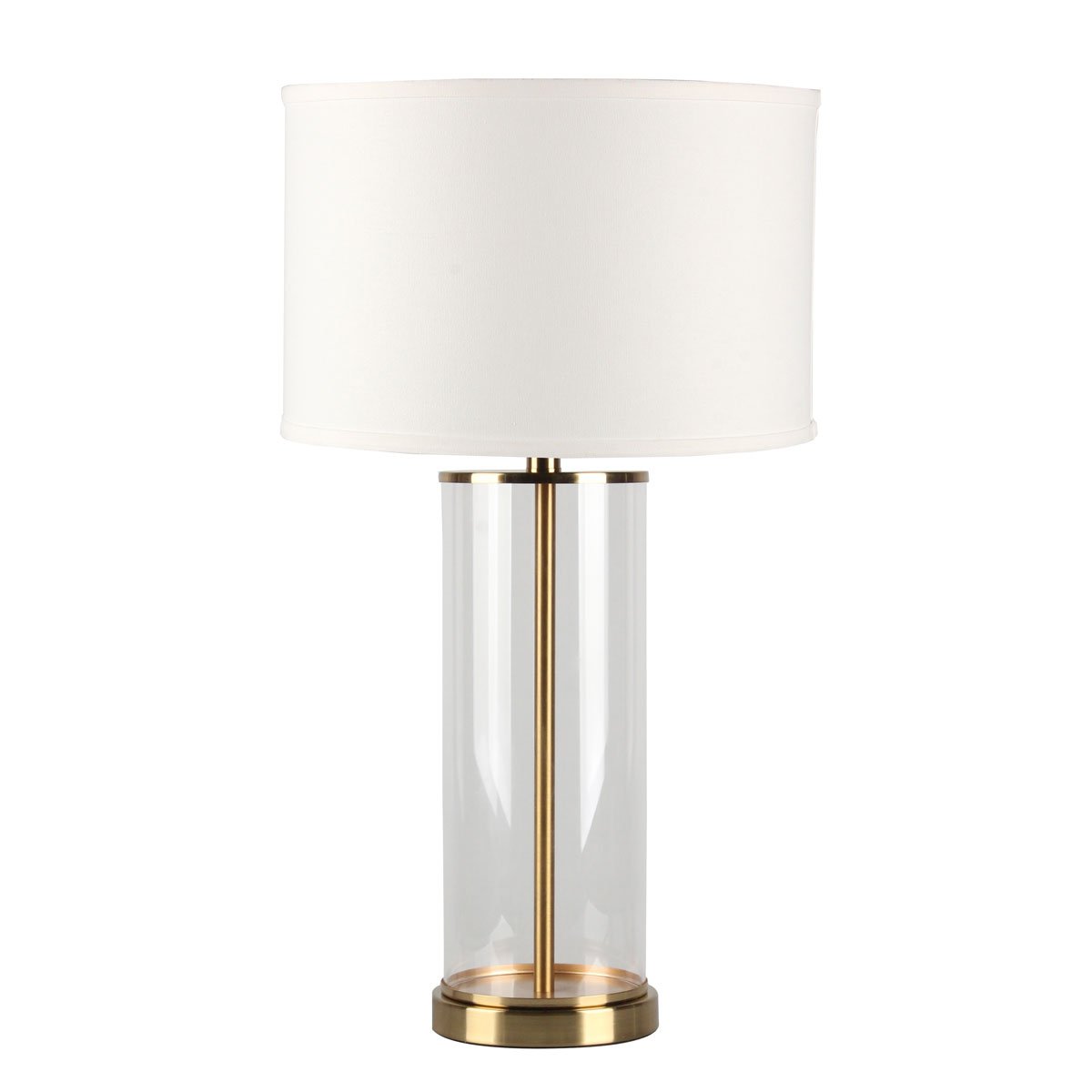 Left Bank Table Lamp - Brass w White Shade--Cafe Lighting and Living